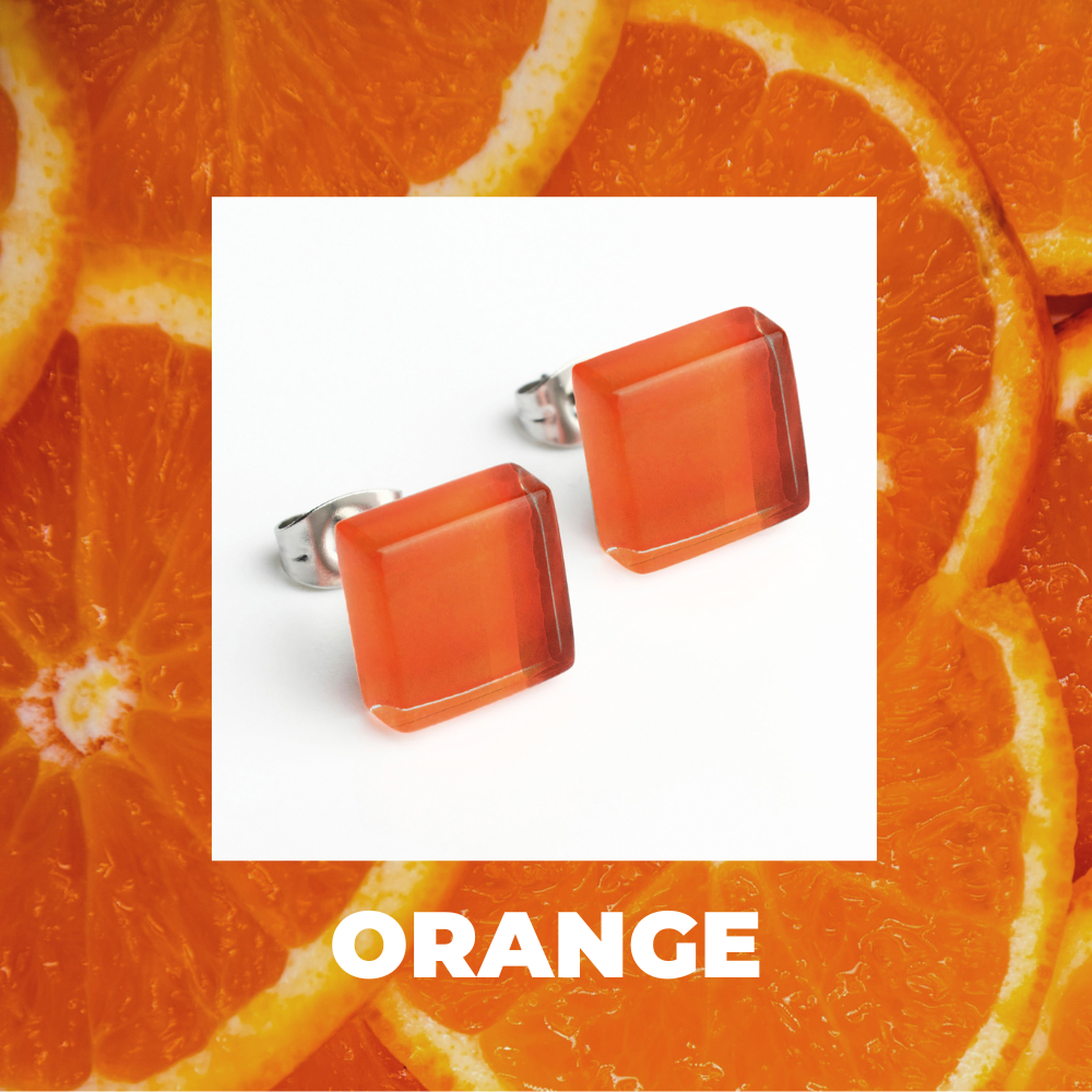 Foto von Small glass stud earrings • 10mm Foto von Small glass stud earrings • 10mm