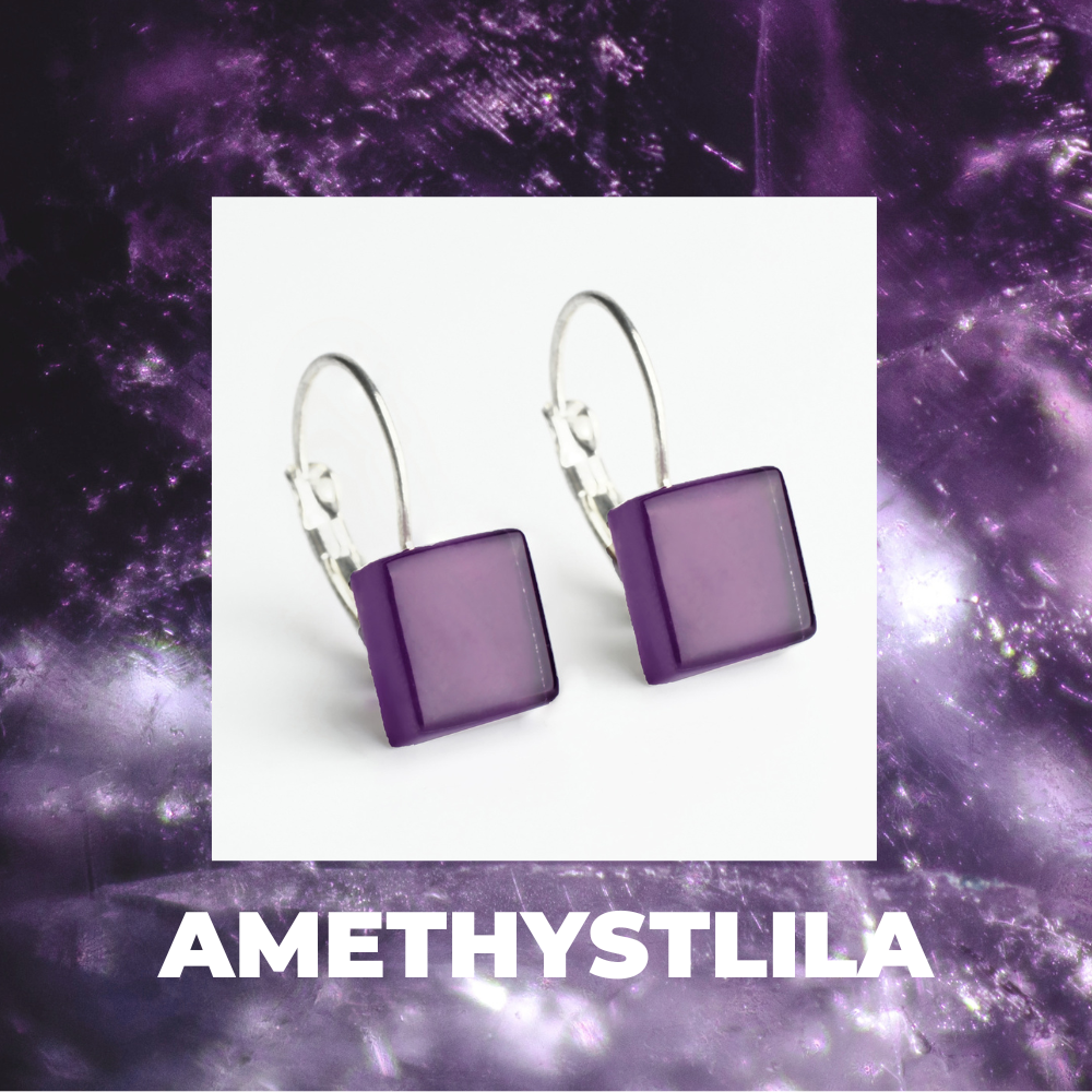 Foto von Geometrische Ohrringe aus Glas • 10mm Foto von Geometrische Ohrringe aus Glas • 10mm