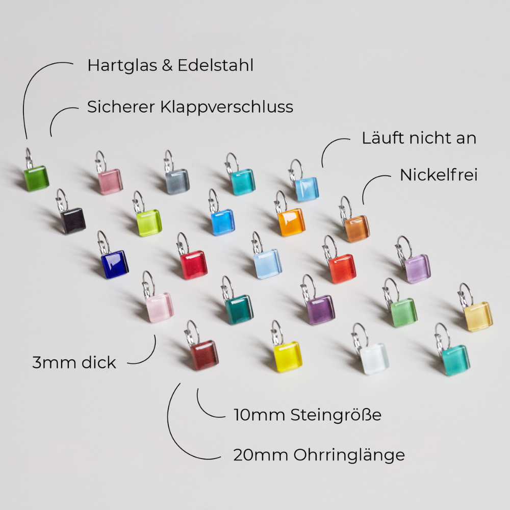 Foto von Geometrische Ohrringe aus Glas • 10mm Foto von Geometrische Ohrringe aus Glas • 10mm