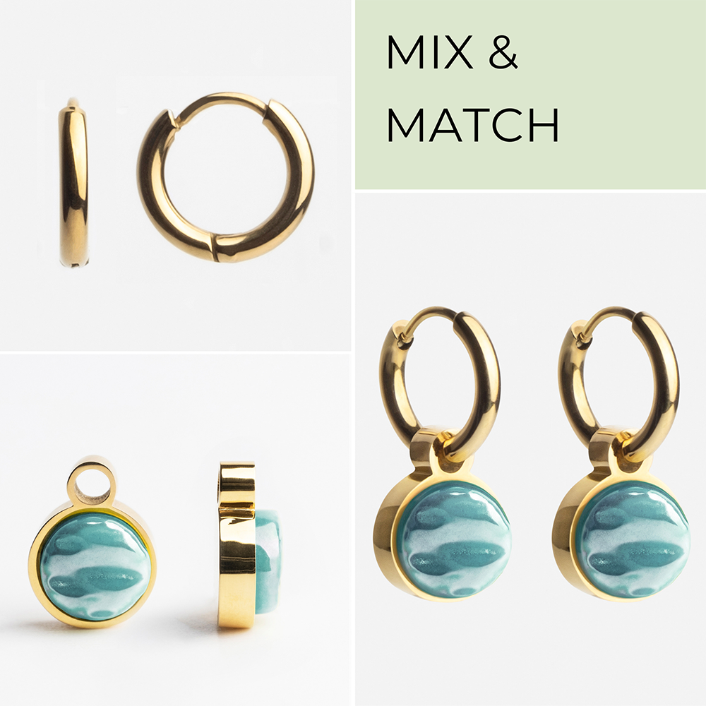 Foto von Creolen mit Anhänger  • Mix & Match Ohrringe • 12mm