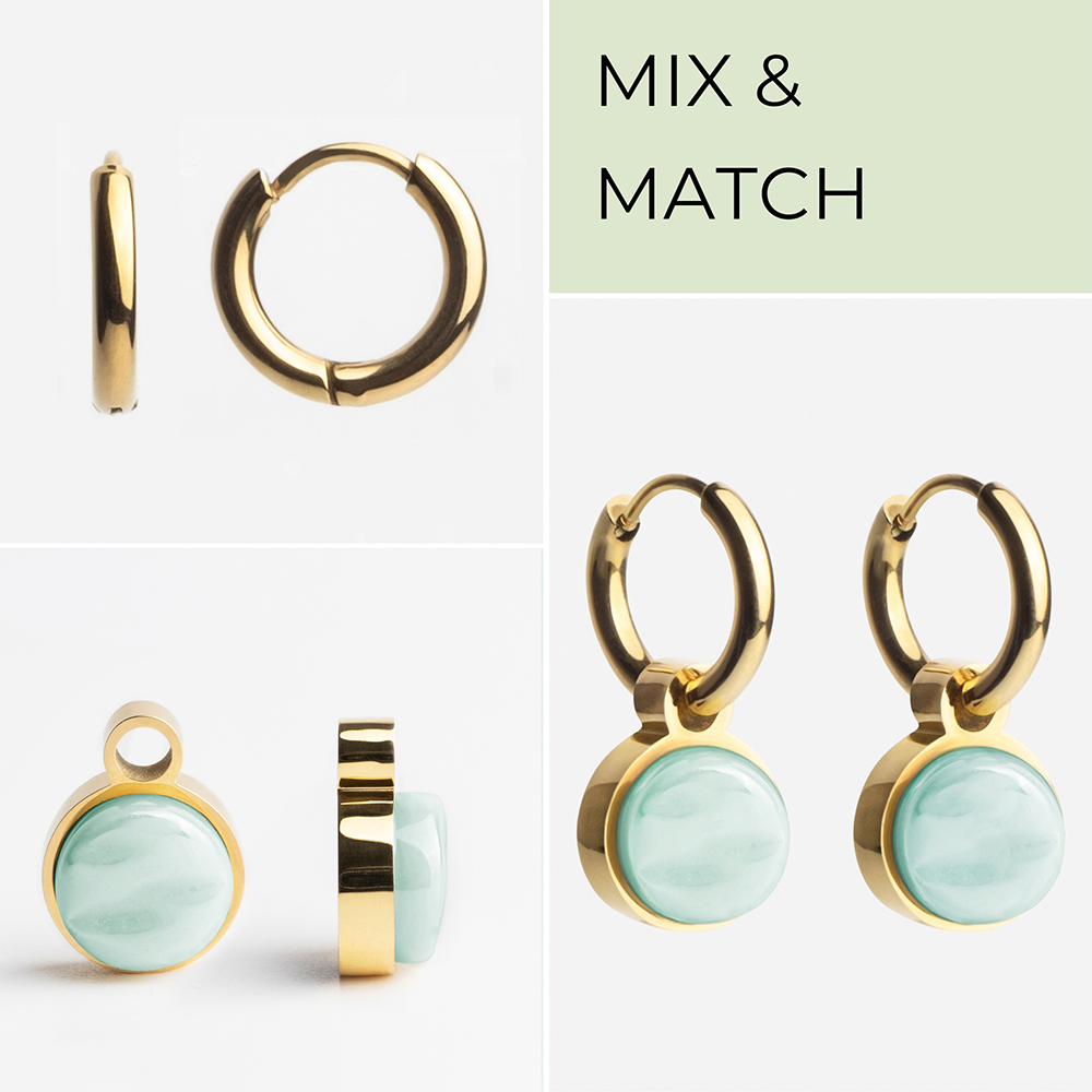 Foto von Creolen mit Anhänger  • Mix & Match Ohrringe • 12mm