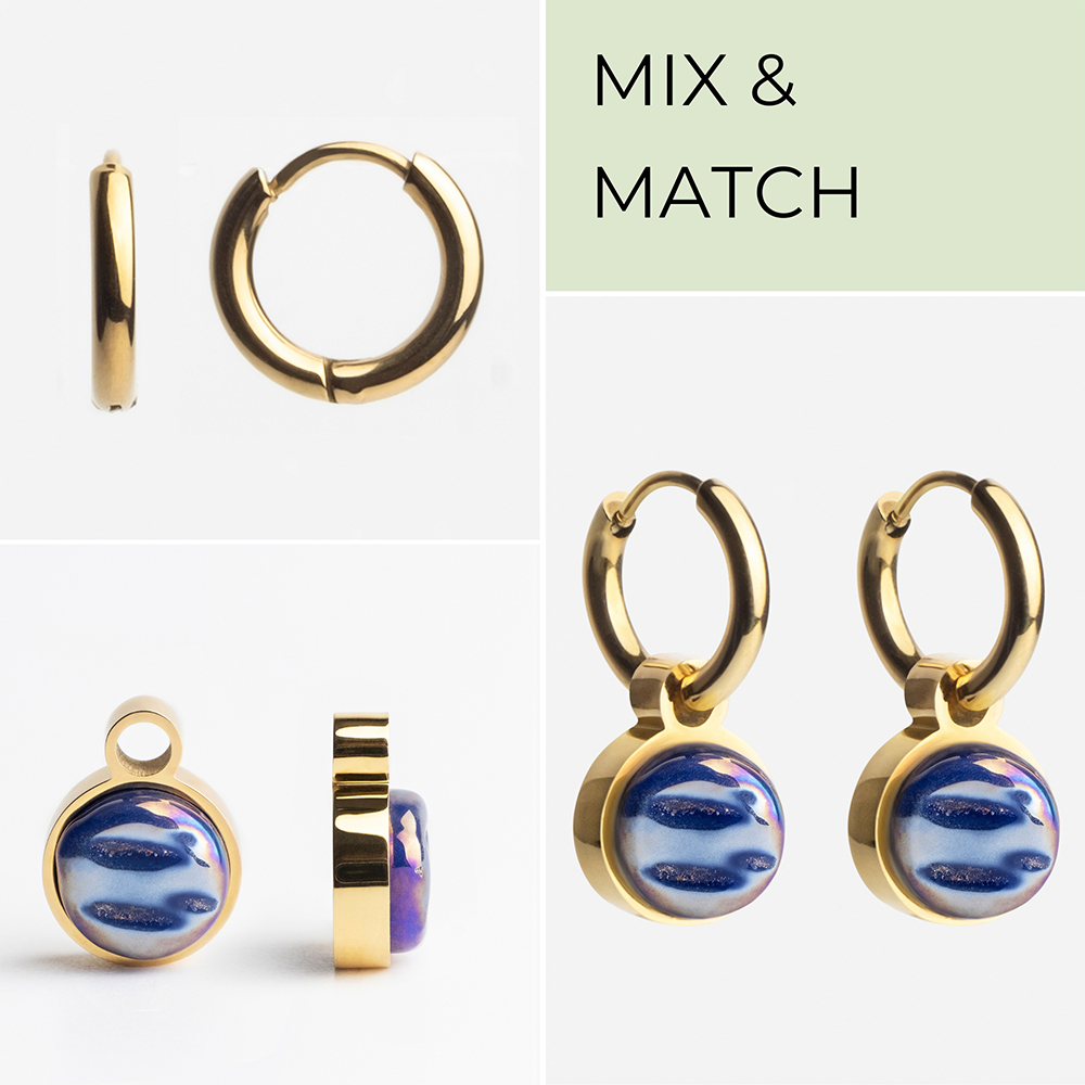 Foto von Hoop earrings with pendants • Mix & Match earrings • 12mm Foto von Hoop earrings with pendants • Mix & Match earrings • 12mm