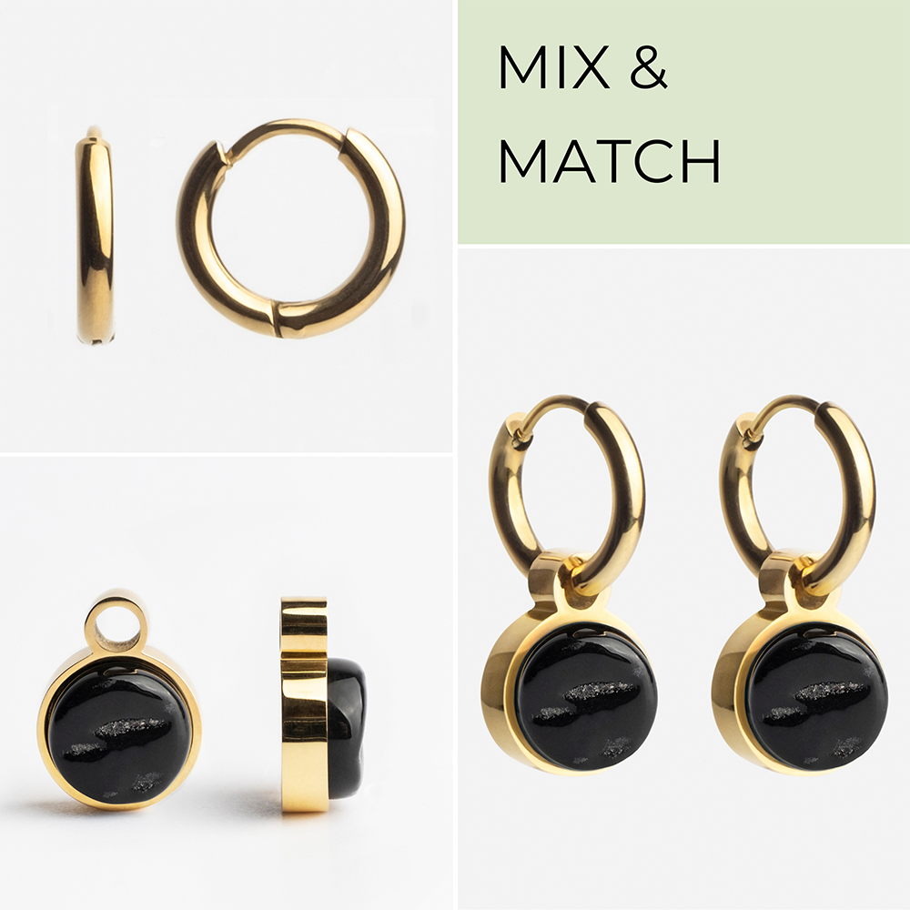 Foto von Hoop earrings with pendants • Mix & Match earrings • 12mm Foto von Hoop earrings with pendants • Mix & Match earrings • 12mm