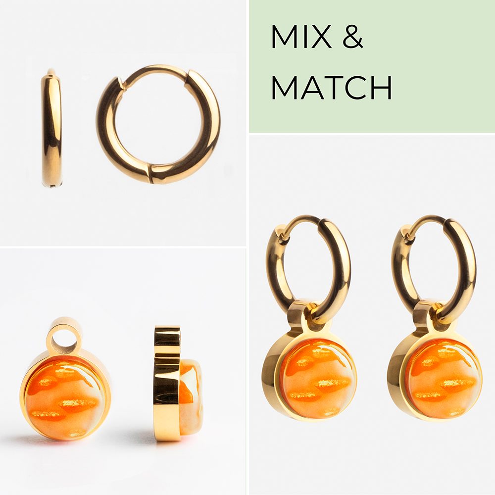 Foto von Hoop earrings with pendants • Mix & Match earrings • 12mm Foto von Hoop earrings with pendants • Mix & Match earrings • 12mm