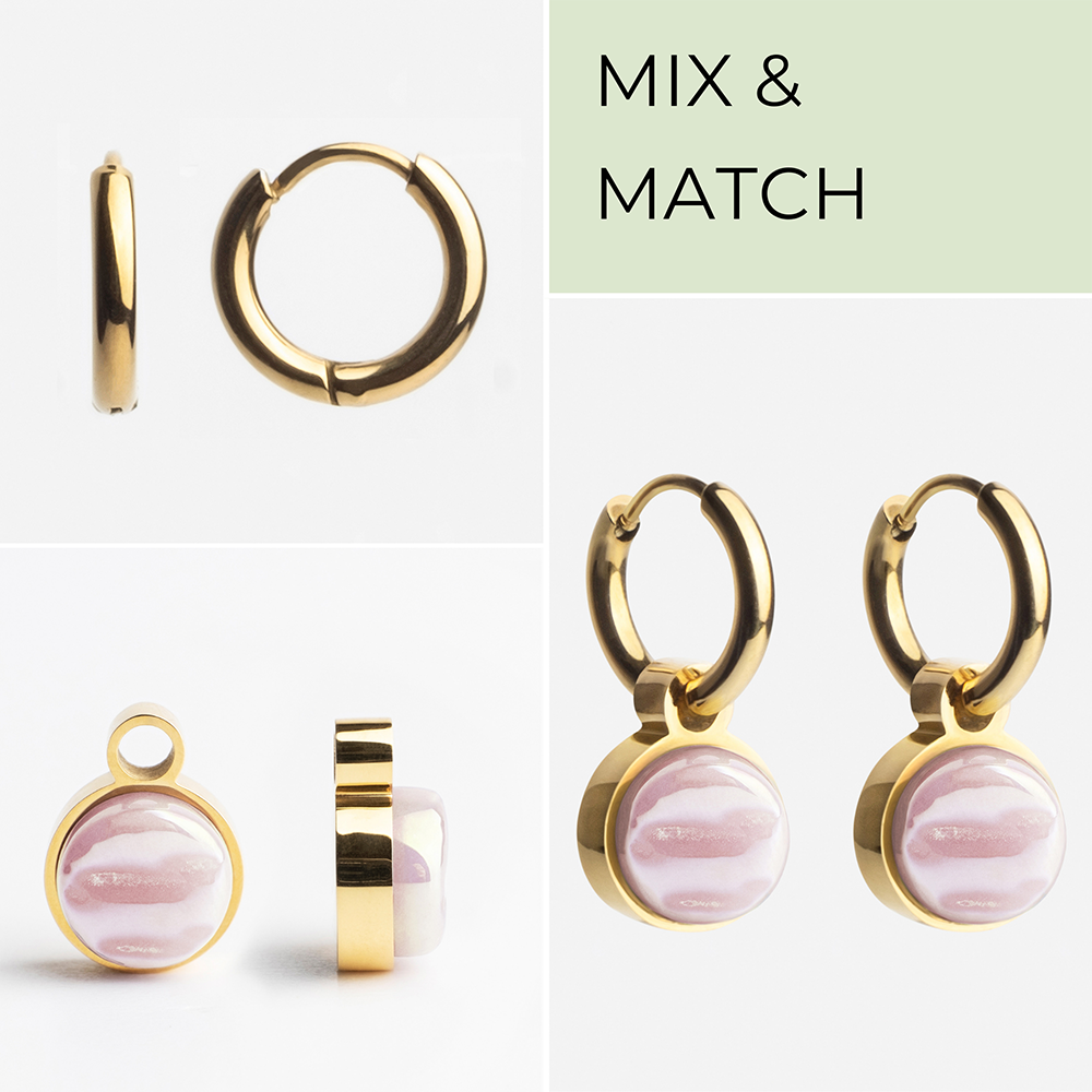 Foto von Hoop earrings with pendants • Mix & Match earrings • 12mm Foto von Hoop earrings with pendants • Mix & Match earrings • 12mm