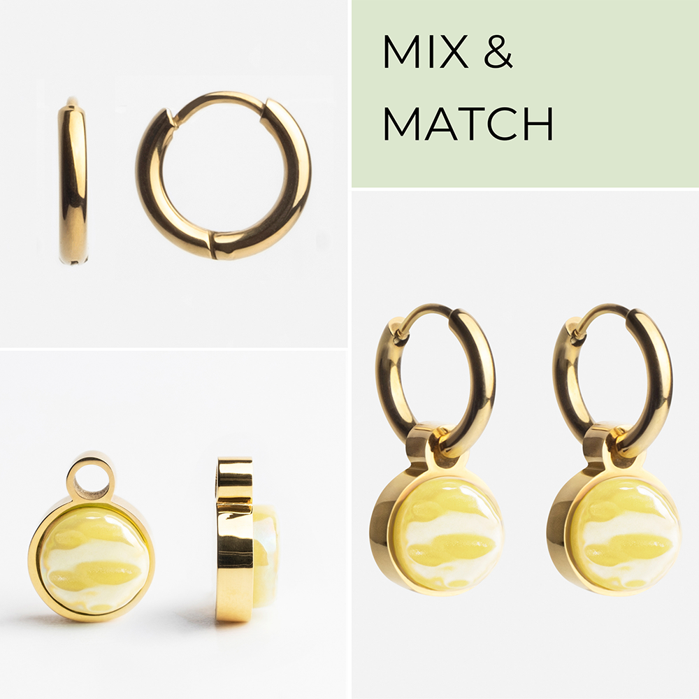 Foto von Hoop earrings with pendants • Mix & Match earrings • 12mm Foto von Hoop earrings with pendants • Mix & Match earrings • 12mm