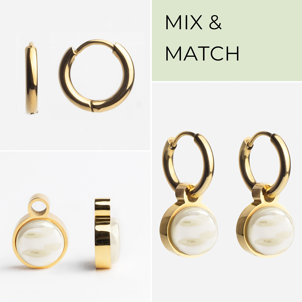 Foto von Creolen mit Anhänger  • Mix & Match Ohrringe • 12mm