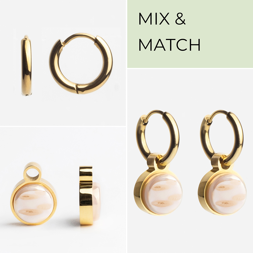 Foto von Hoop earrings with pendants • Mix & Match earrings • 12mm Foto von Hoop earrings with pendants • Mix & Match earrings • 12mm