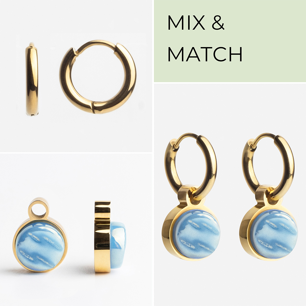 Foto von Hoop earrings with pendants • Mix & Match earrings • 12mm Foto von Hoop earrings with pendants • Mix & Match earrings • 12mm