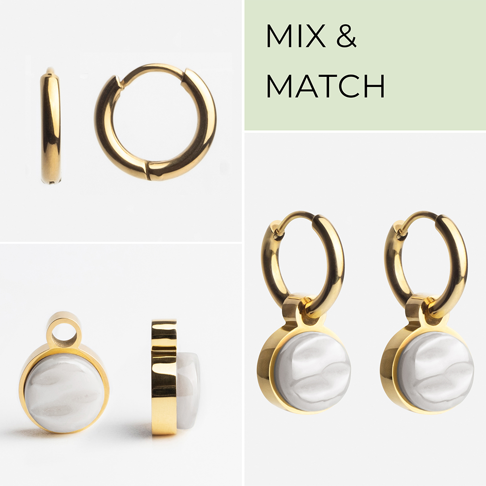 Foto von Hoop earrings with pendants • Mix & Match earrings • 12mm Foto von Hoop earrings with pendants • Mix & Match earrings • 12mm