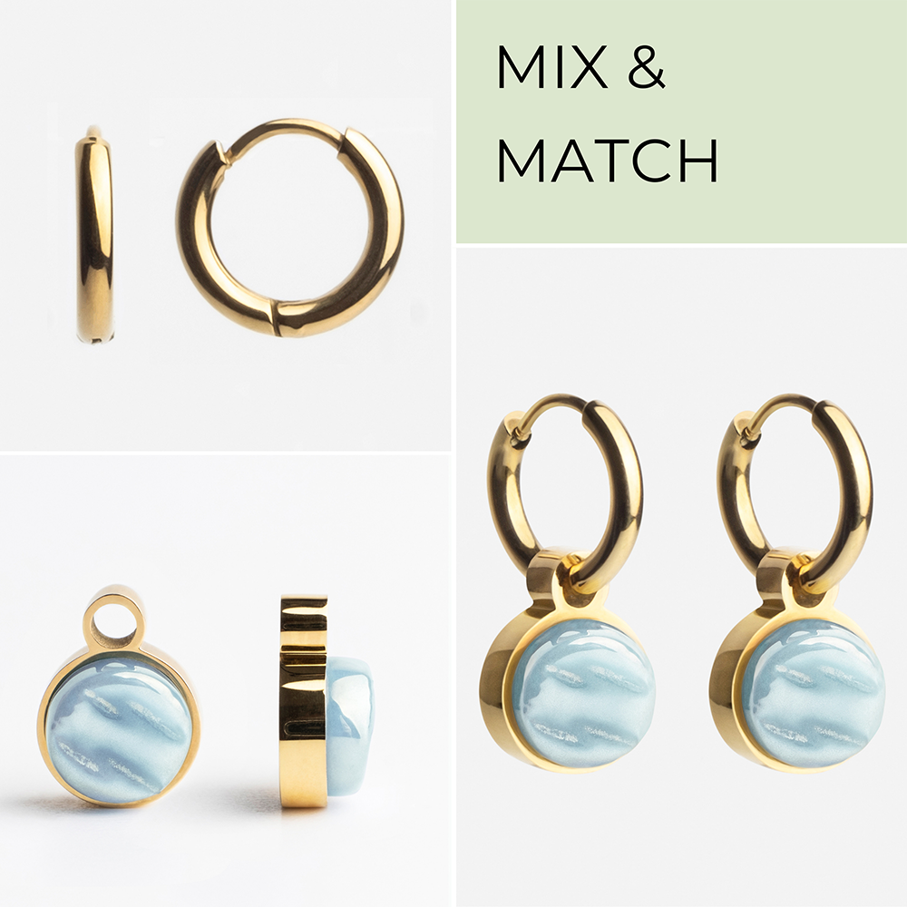 Foto von Hoop earrings with pendants • Mix & Match earrings • 12mm Foto von Hoop earrings with pendants • Mix & Match earrings • 12mm