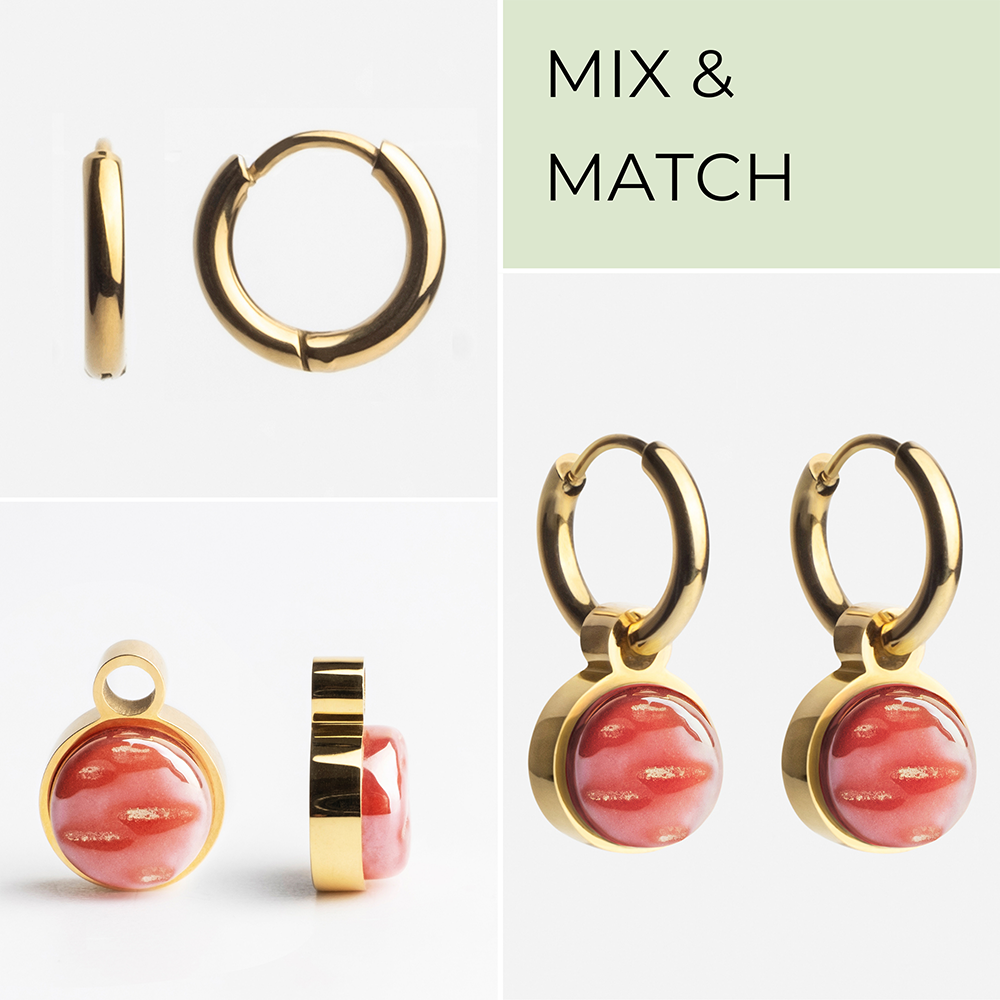 Foto von Hoop earrings with pendants • Mix & Match earrings • 12mm Foto von Hoop earrings with pendants • Mix & Match earrings • 12mm