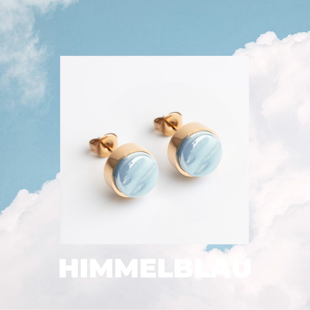 Foto von Stainless steel stud earrings with stone • Mother-of-pearl look • 8mm Foto von Stainless steel stud earrings with stone • Mother-of-pearl look • 8mm