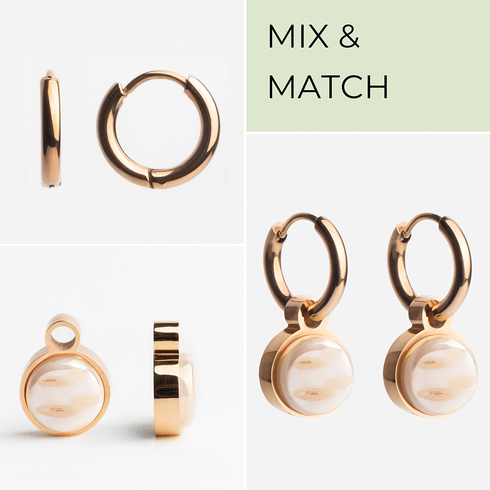 Foto von Hoop earrings with pendants • Mix & Match earrings • 12mm Foto von Hoop earrings with pendants • Mix & Match earrings • 12mm