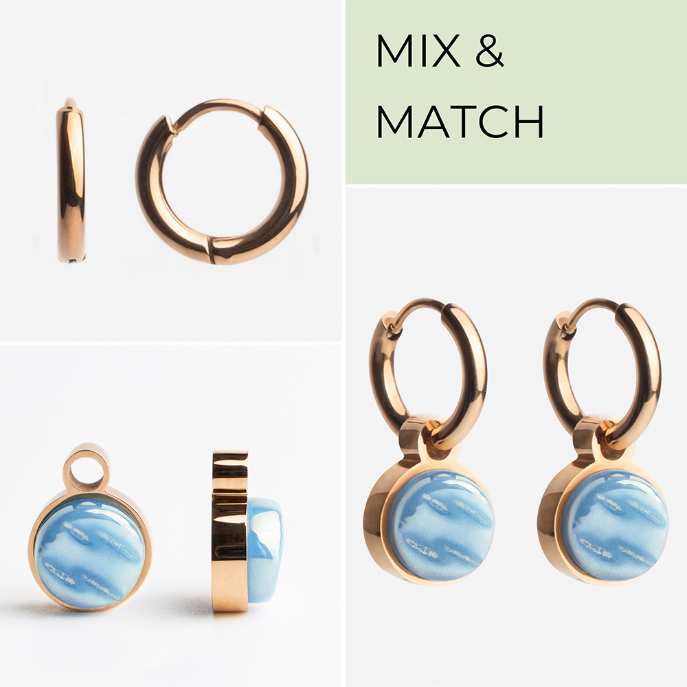 Foto von Hoop earrings with pendants • Mix & Match earrings • 12mm Foto von Hoop earrings with pendants • Mix & Match earrings • 12mm