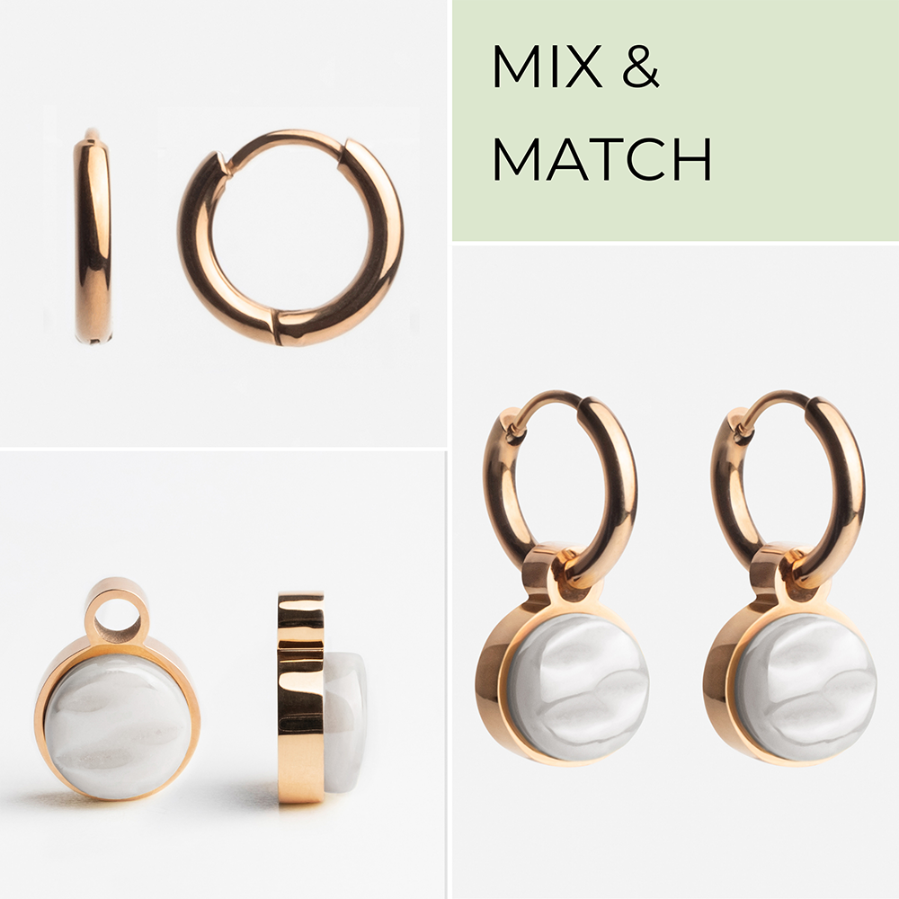 Foto von Hoop earrings with pendants • Mix & Match earrings • 12mm Foto von Hoop earrings with pendants • Mix & Match earrings • 12mm