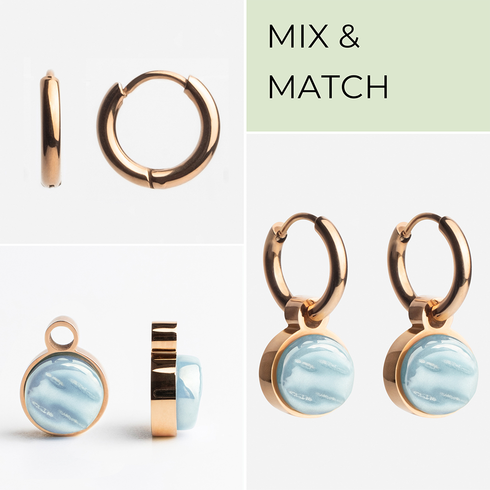 Foto von Hoop earrings with pendants • Mix & Match earrings • 12mm Foto von Hoop earrings with pendants • Mix & Match earrings • 12mm