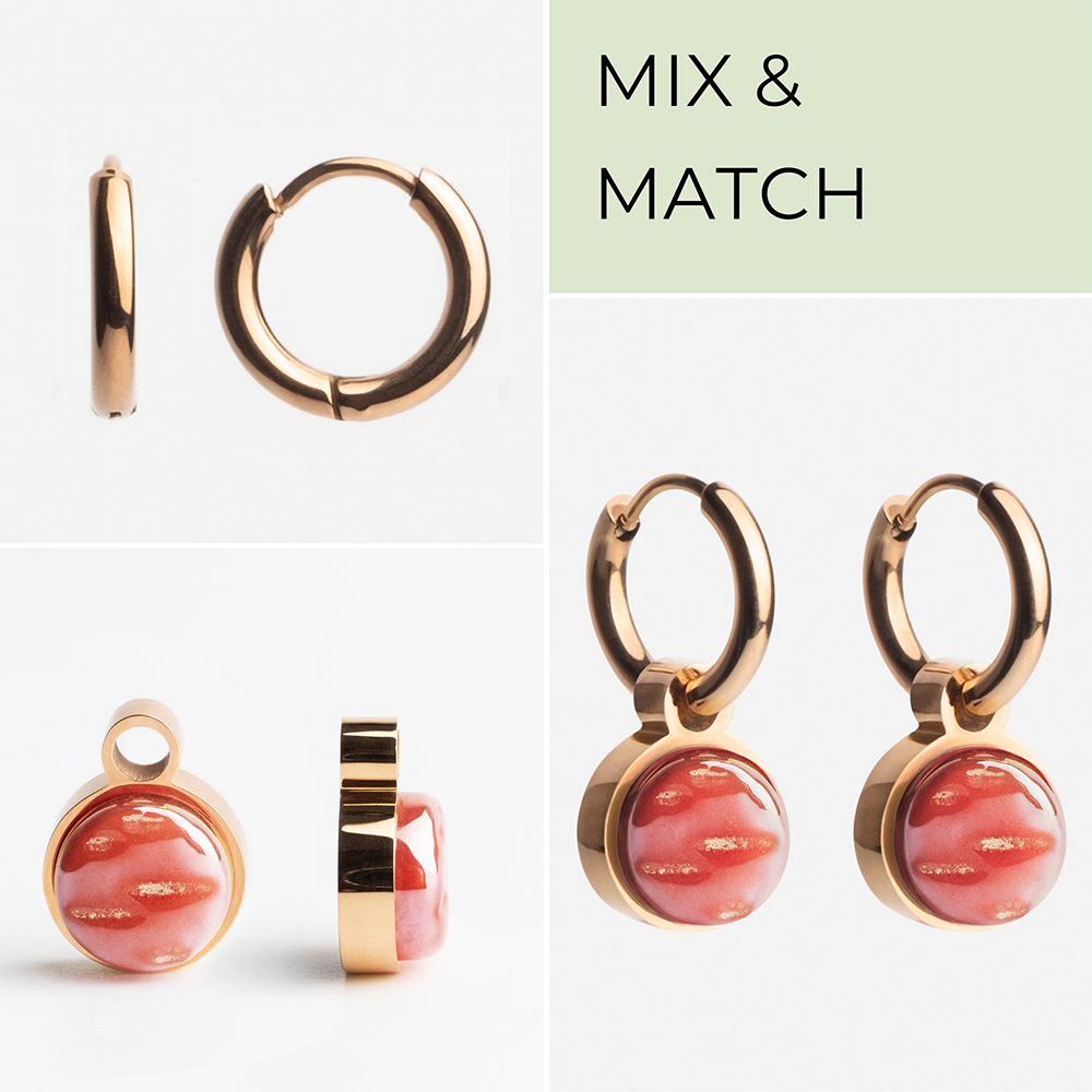 Foto von Hoop earrings with pendants • Mix & Match earrings • 12mm Foto von Hoop earrings with pendants • Mix & Match earrings • 12mm