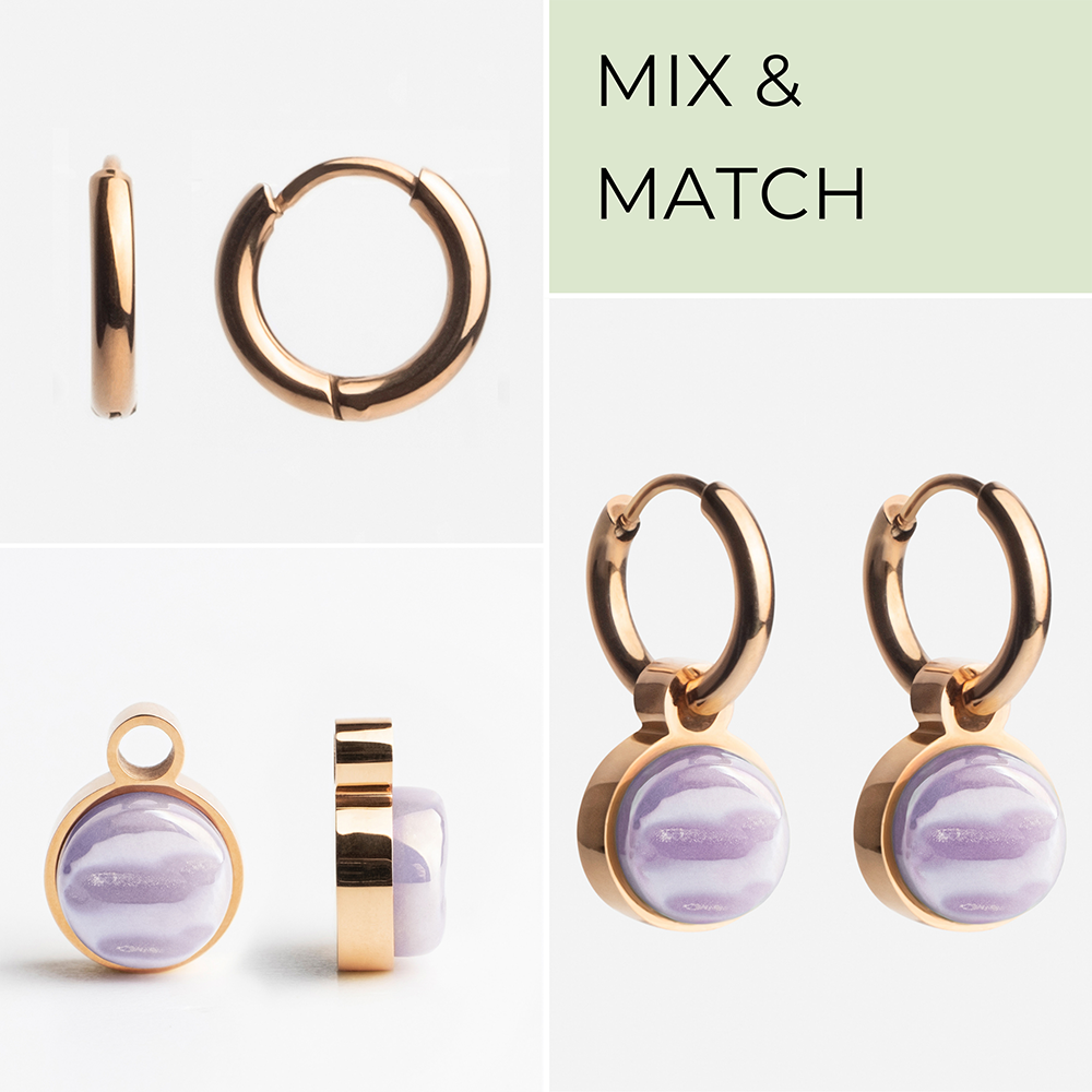 Foto von Hoop earrings with pendants • Mix & Match earrings • 12mm Foto von Hoop earrings with pendants • Mix & Match earrings • 12mm