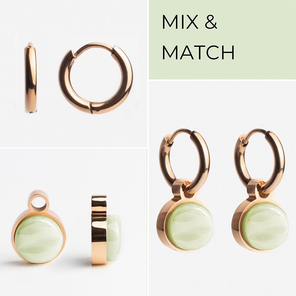 Foto von Hoop earrings with pendants • Mix & Match earrings • 12mm Foto von Hoop earrings with pendants • Mix & Match earrings • 12mm