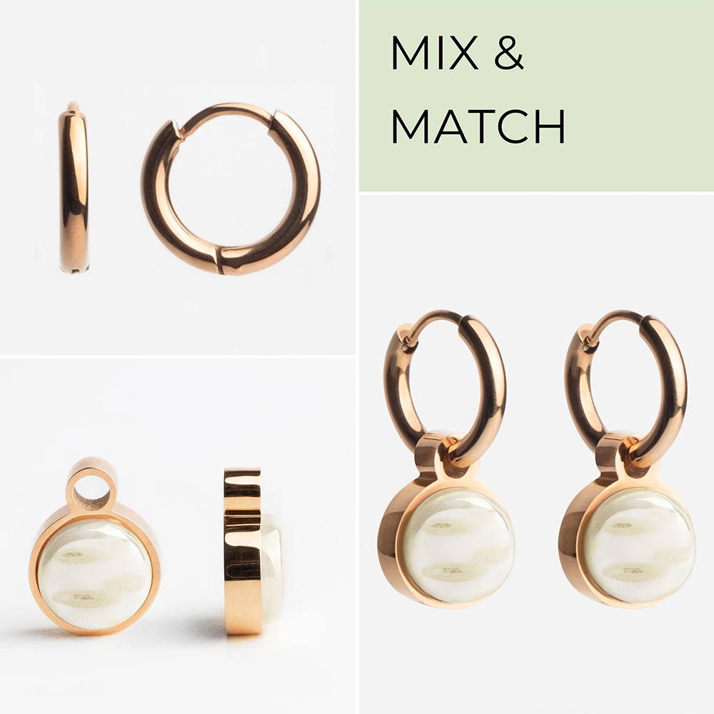 Foto von Hoop earrings with pendants • Mix & Match earrings • 12mm Foto von Hoop earrings with pendants • Mix & Match earrings • 12mm