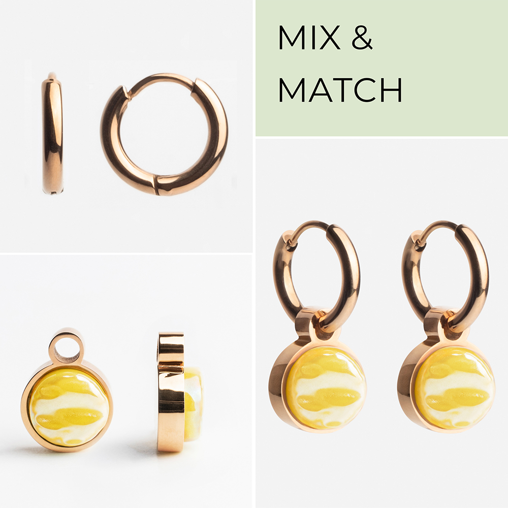 Foto von Hoop earrings with pendants • Mix & Match earrings • 12mm Foto von Hoop earrings with pendants • Mix & Match earrings • 12mm