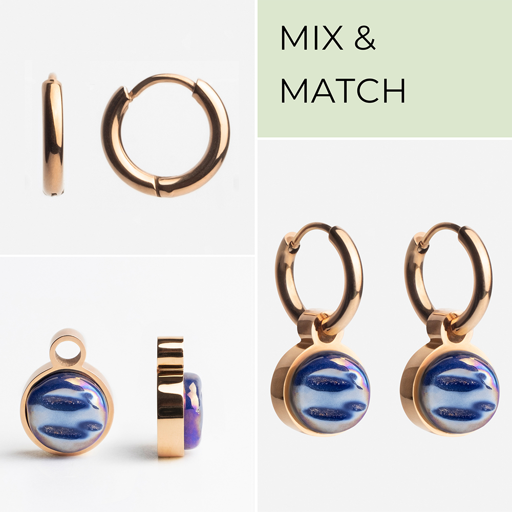 Foto von Hoop earrings with pendants • Mix & Match earrings • 12mm Foto von Hoop earrings with pendants • Mix & Match earrings • 12mm