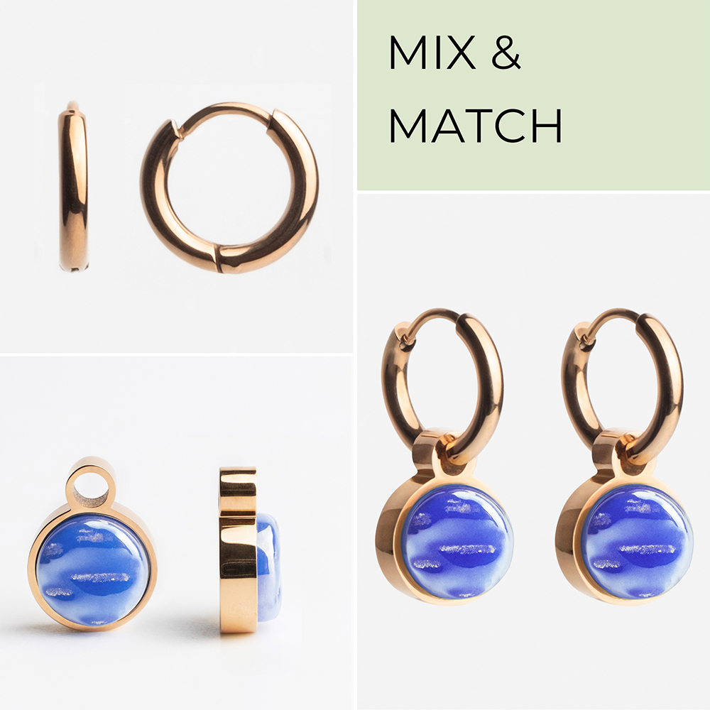 Foto von Hoop earrings with pendants • Mix & Match earrings • 12mm Foto von Hoop earrings with pendants • Mix & Match earrings • 12mm