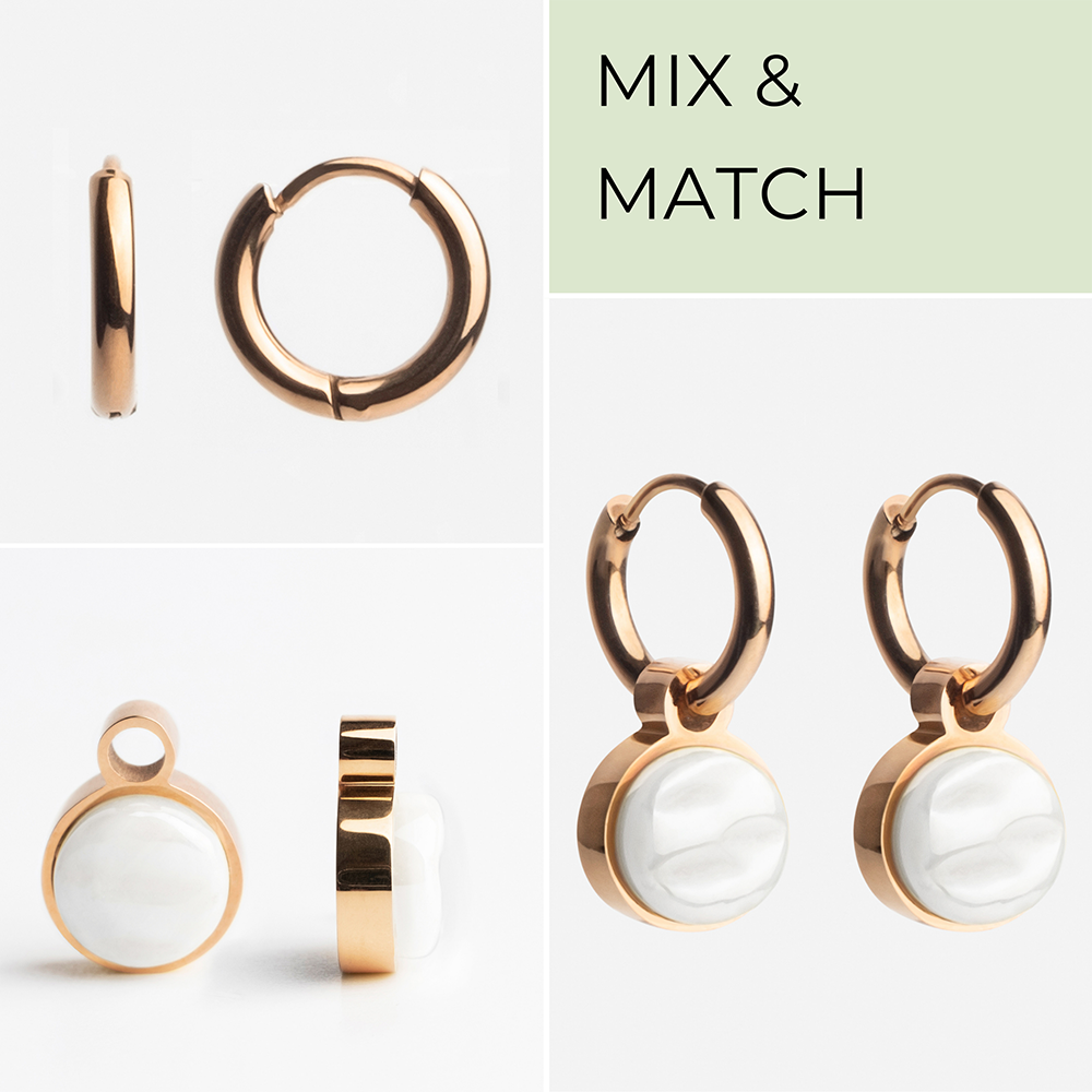 Foto von Hoop earrings with pendants • Mix & Match earrings • 12mm Foto von Hoop earrings with pendants • Mix & Match earrings • 12mm