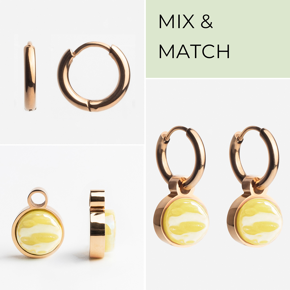Foto von Hoop earrings with pendants • Mix & Match earrings • 12mm Foto von Hoop earrings with pendants • Mix & Match earrings • 12mm