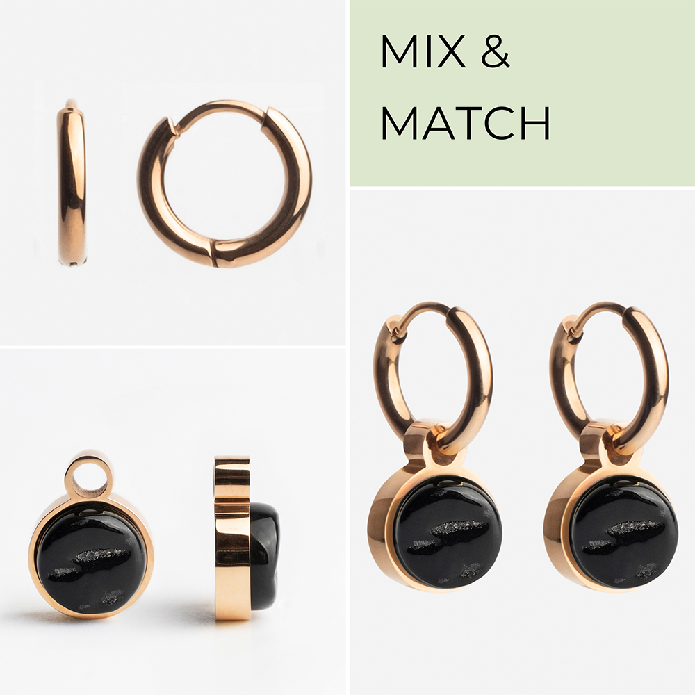 Foto von Hoop earrings with pendants • Mix & Match earrings • 12mm Foto von Hoop earrings with pendants • Mix & Match earrings • 12mm