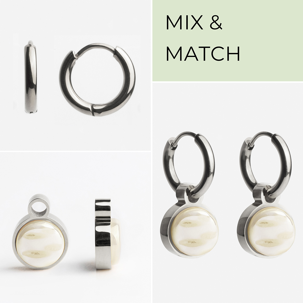 Foto von Creolen mit Anhänger  • Mix & Match Ohrringe • 12mm