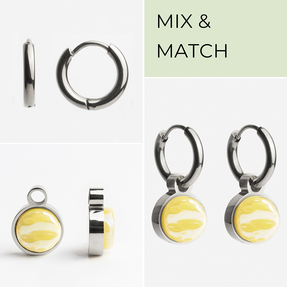 Foto von Creolen mit Anhänger  • Mix & Match Ohrringe • 12mm