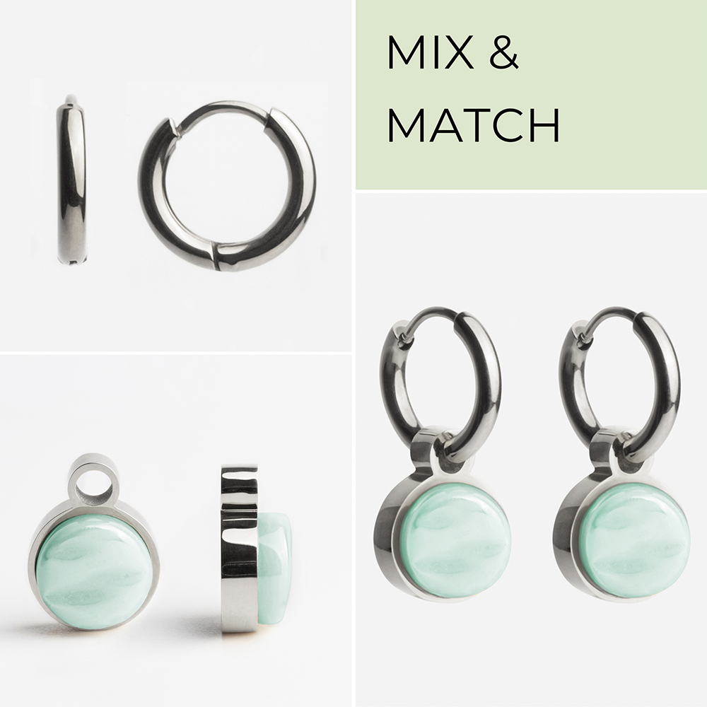 Foto von Creolen mit Anhänger  • Mix & Match Ohrringe • 12mm