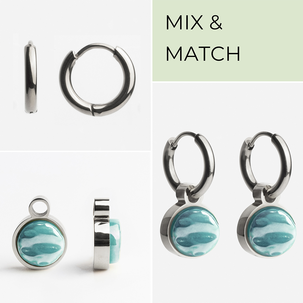Foto von Creolen mit Anhänger  • Mix & Match Ohrringe • 12mm