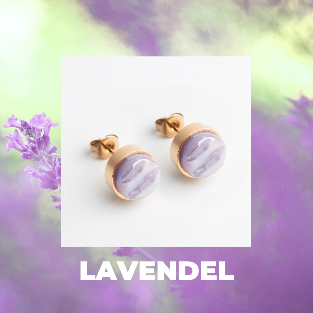 Foto von Stainless steel stud earrings with stone • Mother-of-pearl look • 8mm Foto von Stainless steel stud earrings with stone • Mother-of-pearl look • 8mm