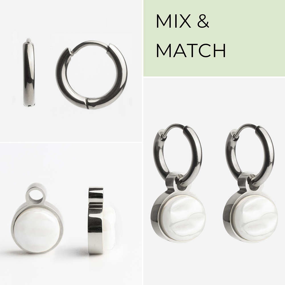 Foto von Creolen mit Anhänger  • Mix & Match Ohrringe • 12mm