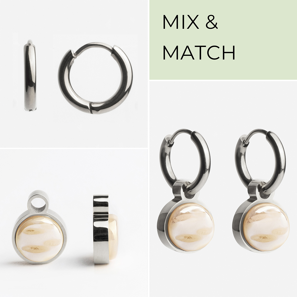 Foto von Hoop earrings with pendants • Mix & Match earrings • 12mm Foto von Hoop earrings with pendants • Mix & Match earrings • 12mm