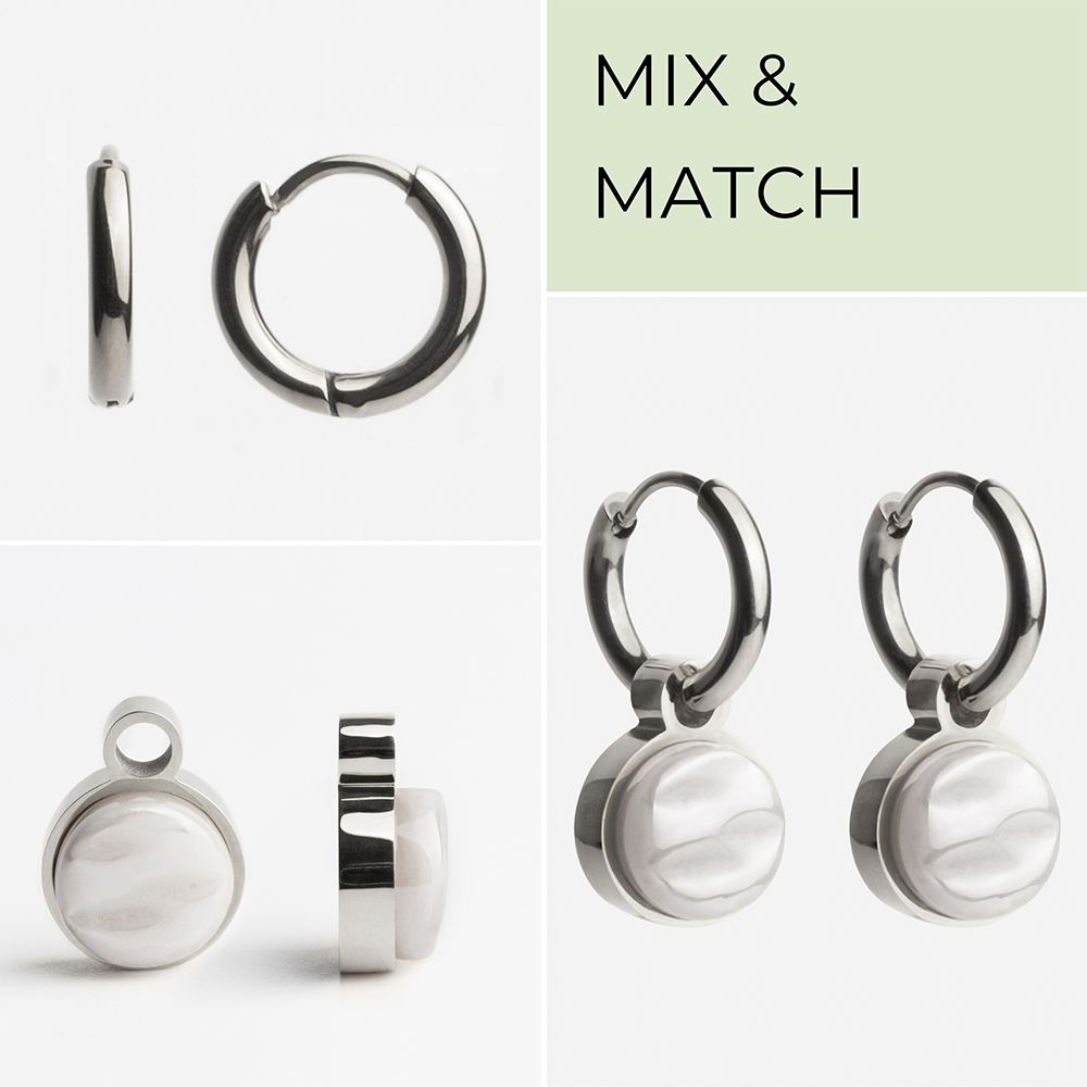 Foto von Creolen mit Anhänger  • Mix & Match Ohrringe • 12mm