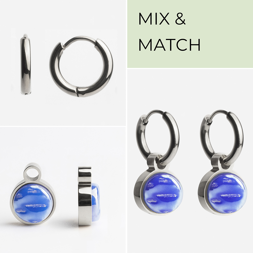 Foto von Creolen mit Anhänger  • Mix & Match Ohrringe • 12mm