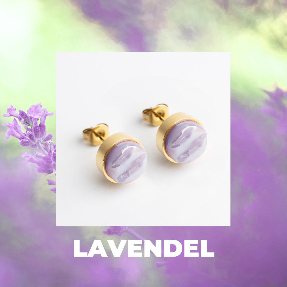 Foto von Stainless steel stud earrings with stone • Mother-of-pearl look • 8mm Foto von Stainless steel stud earrings with stone • Mother-of-pearl look • 8mm