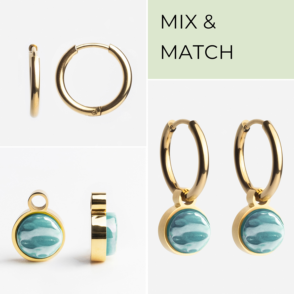 Foto von Hoop earrings with charms • Mix & Match earrings • 16mm Foto von Hoop earrings with charms • Mix & Match earrings • 16mm