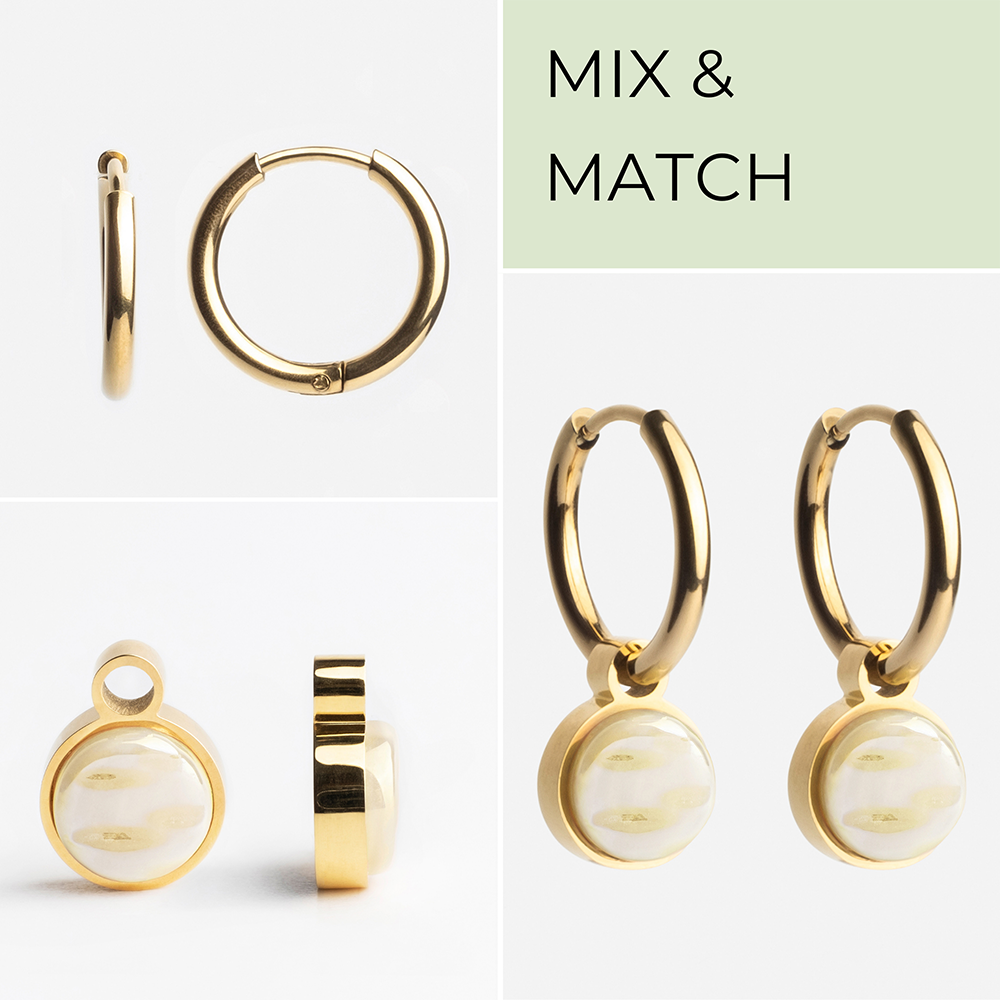 Foto von Hoop earrings with charms • Mix & Match earrings • 16mm Foto von Hoop earrings with charms • Mix & Match earrings • 16mm