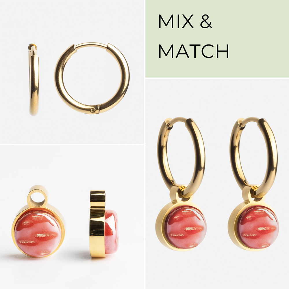 Foto von Hoop earrings with charms • Mix & Match earrings • 16mm Foto von Hoop earrings with charms • Mix & Match earrings • 16mm