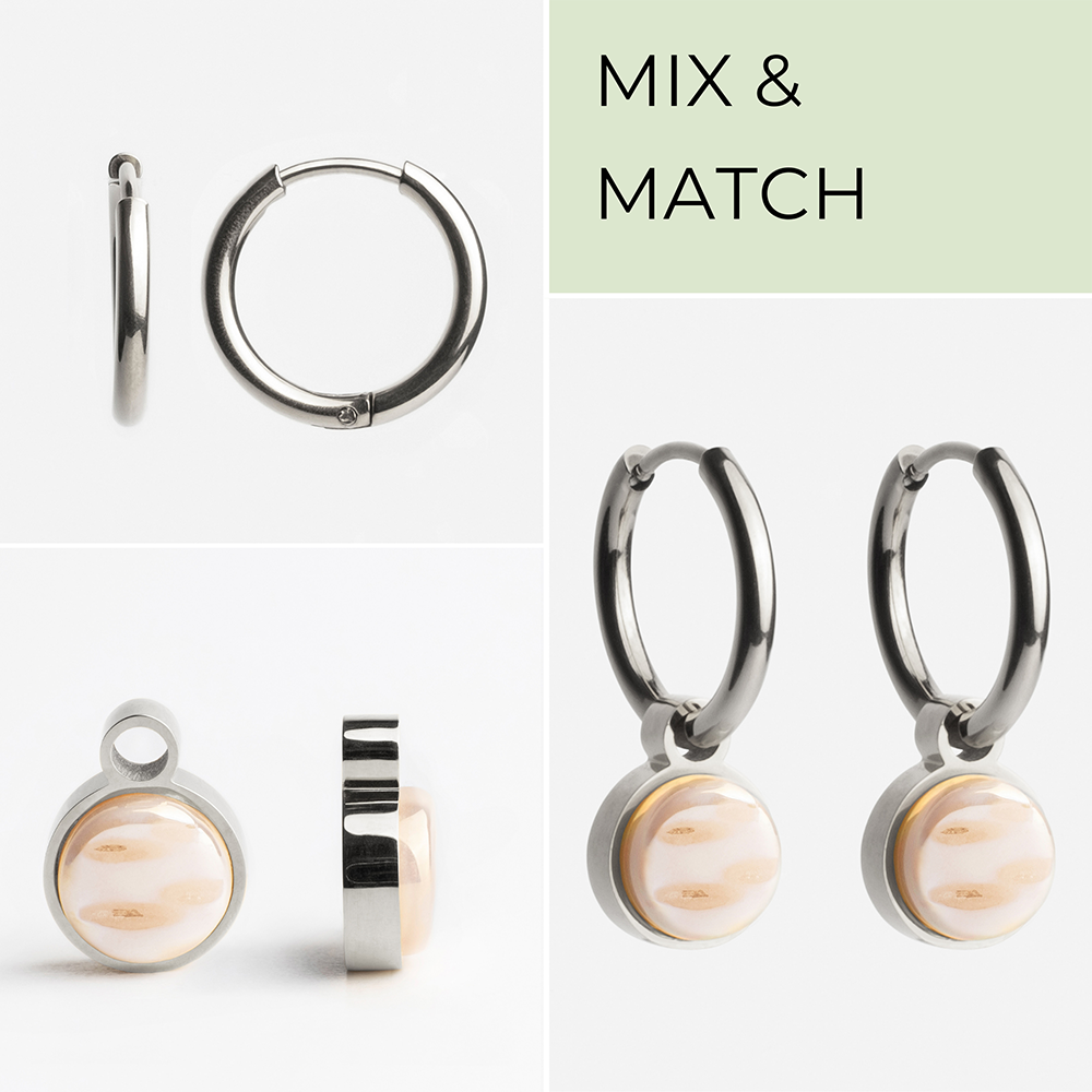 Foto von Hoop earrings with charms • Mix & Match earrings • 16mm Foto von Hoop earrings with charms • Mix & Match earrings • 16mm