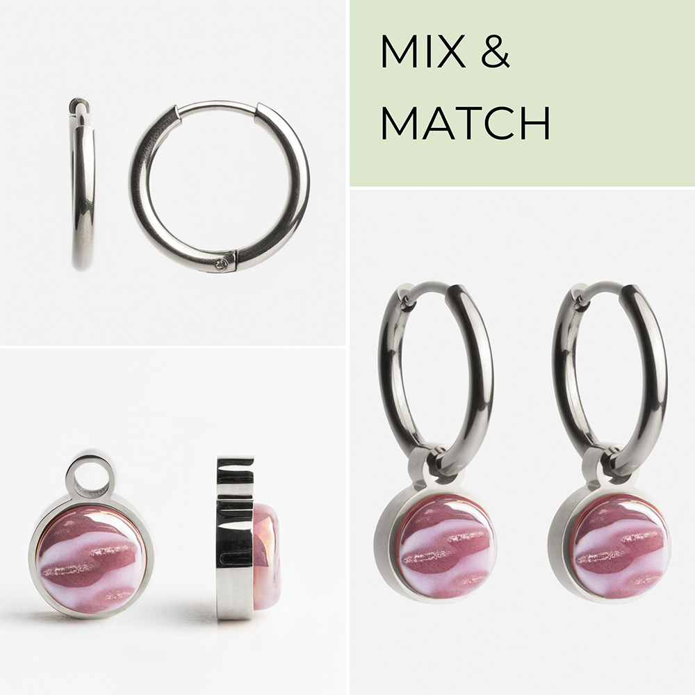 Foto von Hoop earrings with charms • Mix & Match earrings • 16mm Foto von Hoop earrings with charms • Mix & Match earrings • 16mm