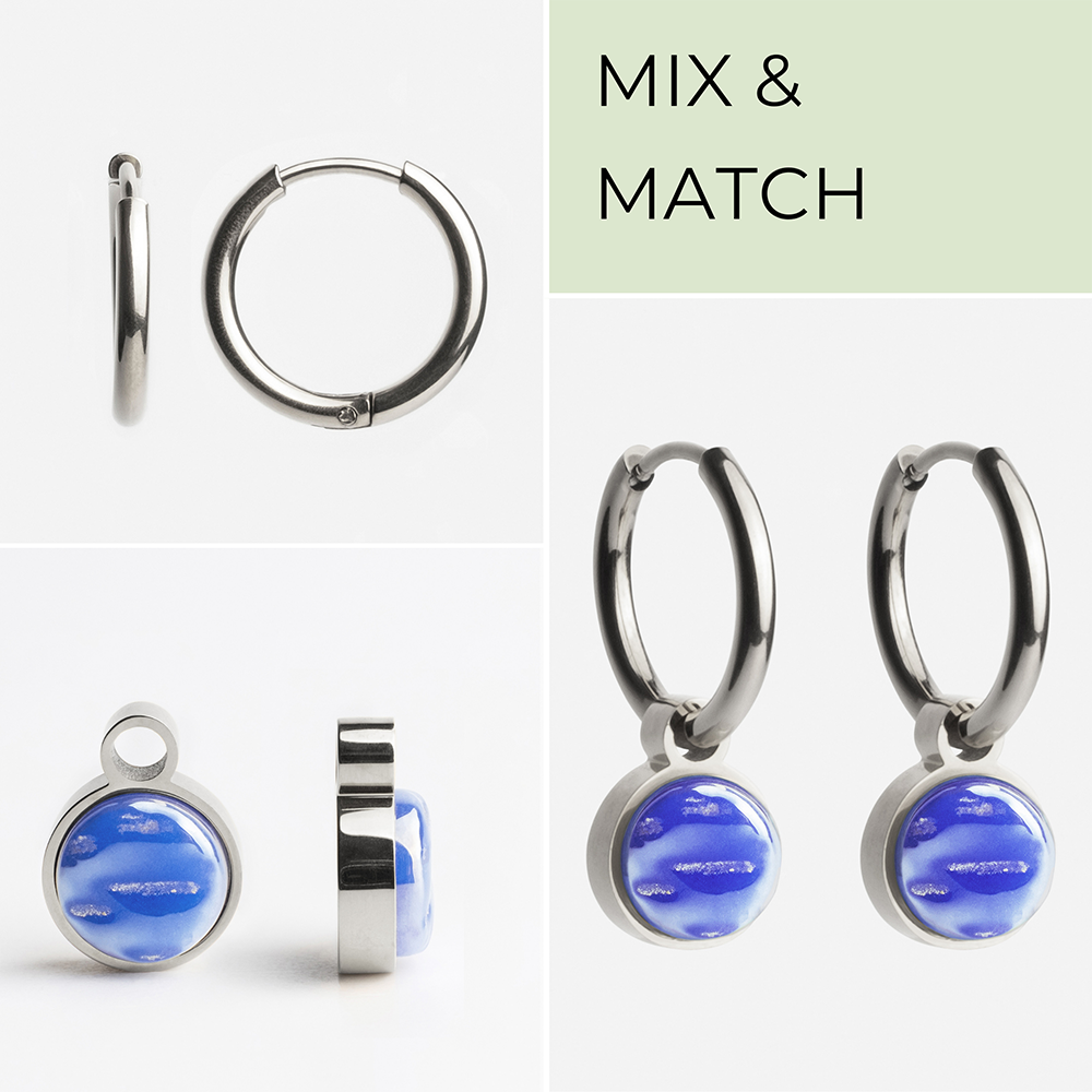 Foto von Hoop earrings with charms • Mix & Match earrings • 16mm Foto von Hoop earrings with charms • Mix & Match earrings • 16mm