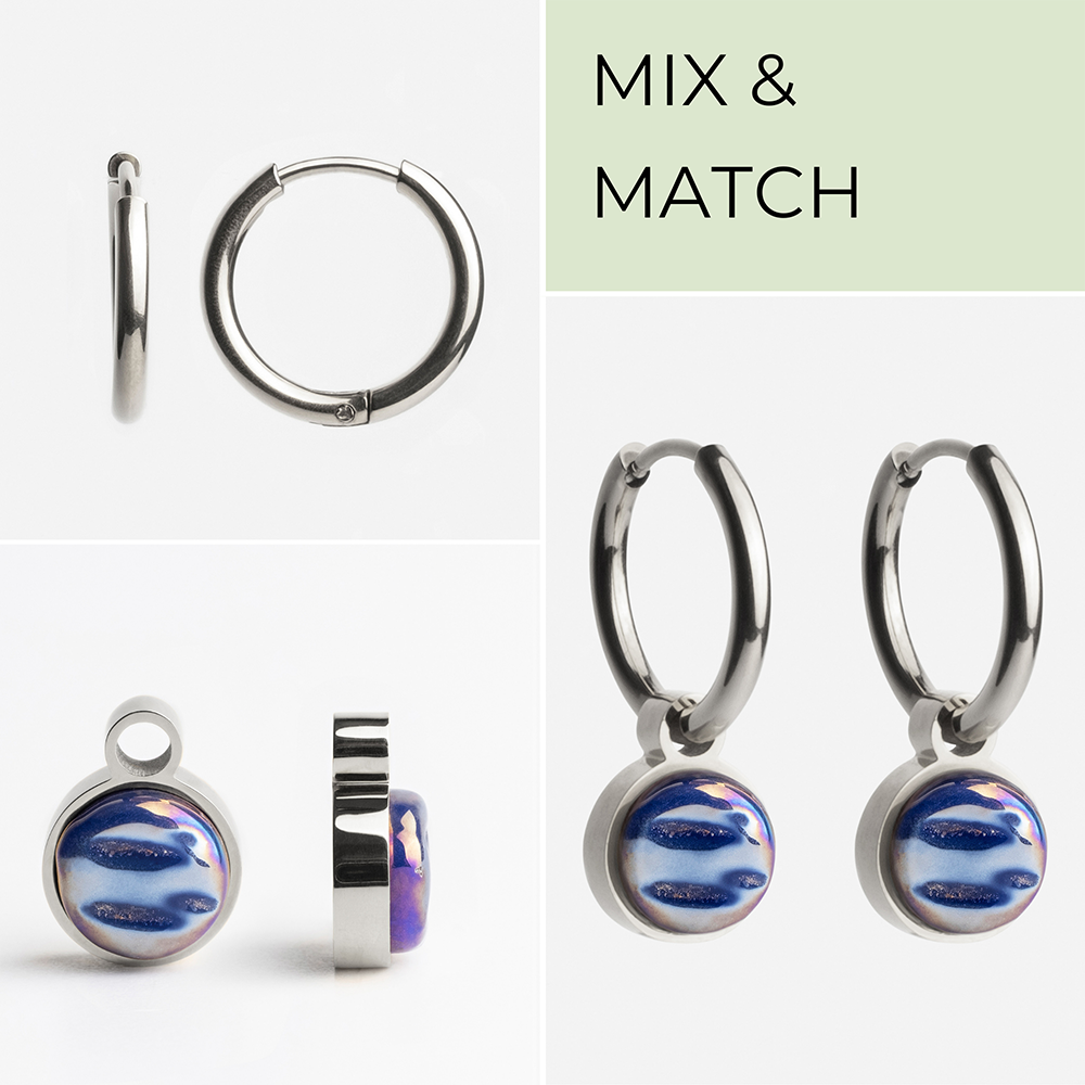Foto von Hoop earrings with charms • Mix & Match earrings • 16mm Foto von Hoop earrings with charms • Mix & Match earrings • 16mm