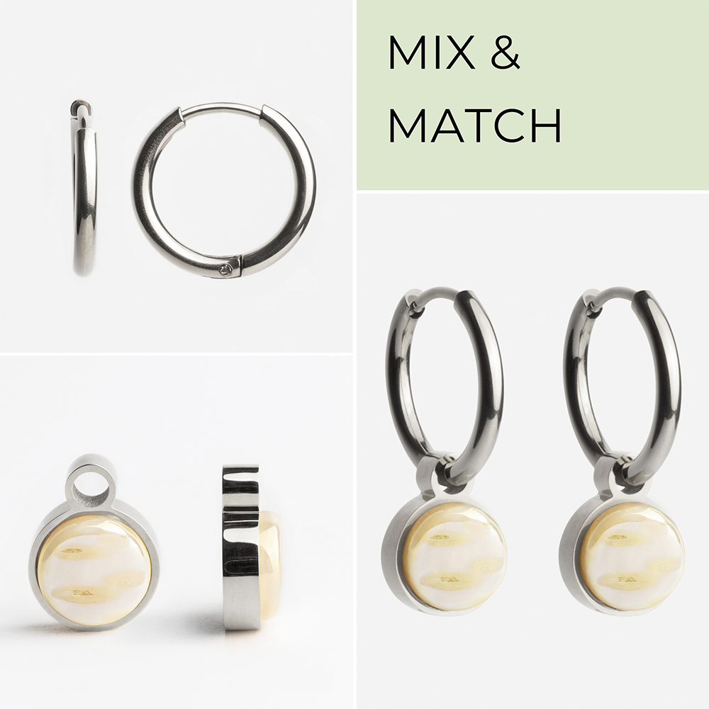 Foto von Hoop earrings with charms • Mix & Match earrings • 16mm Foto von Hoop earrings with charms • Mix & Match earrings • 16mm