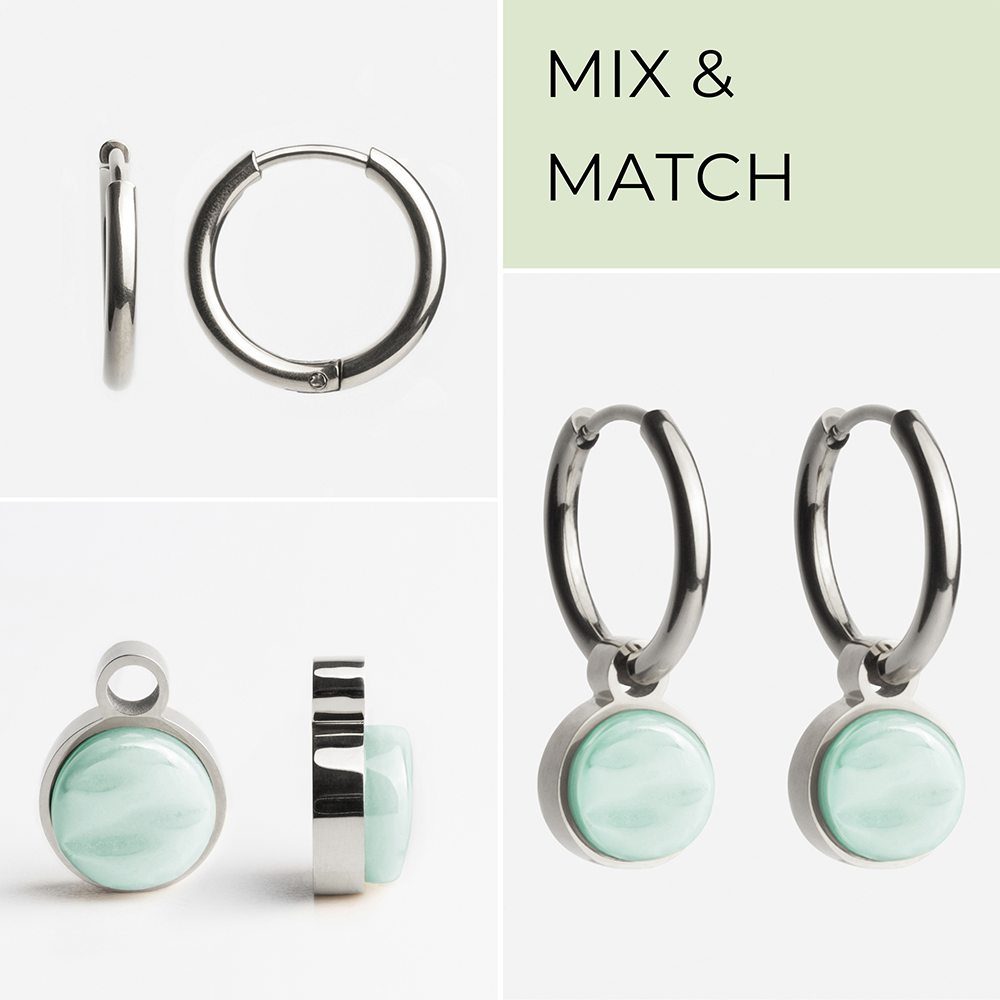 Foto von Hoop earrings with charms • Mix & Match earrings • 16mm Foto von Hoop earrings with charms • Mix & Match earrings • 16mm